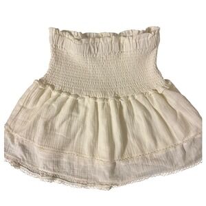 Heartloom Ivory Smocked Skirt Size Medium Cotton